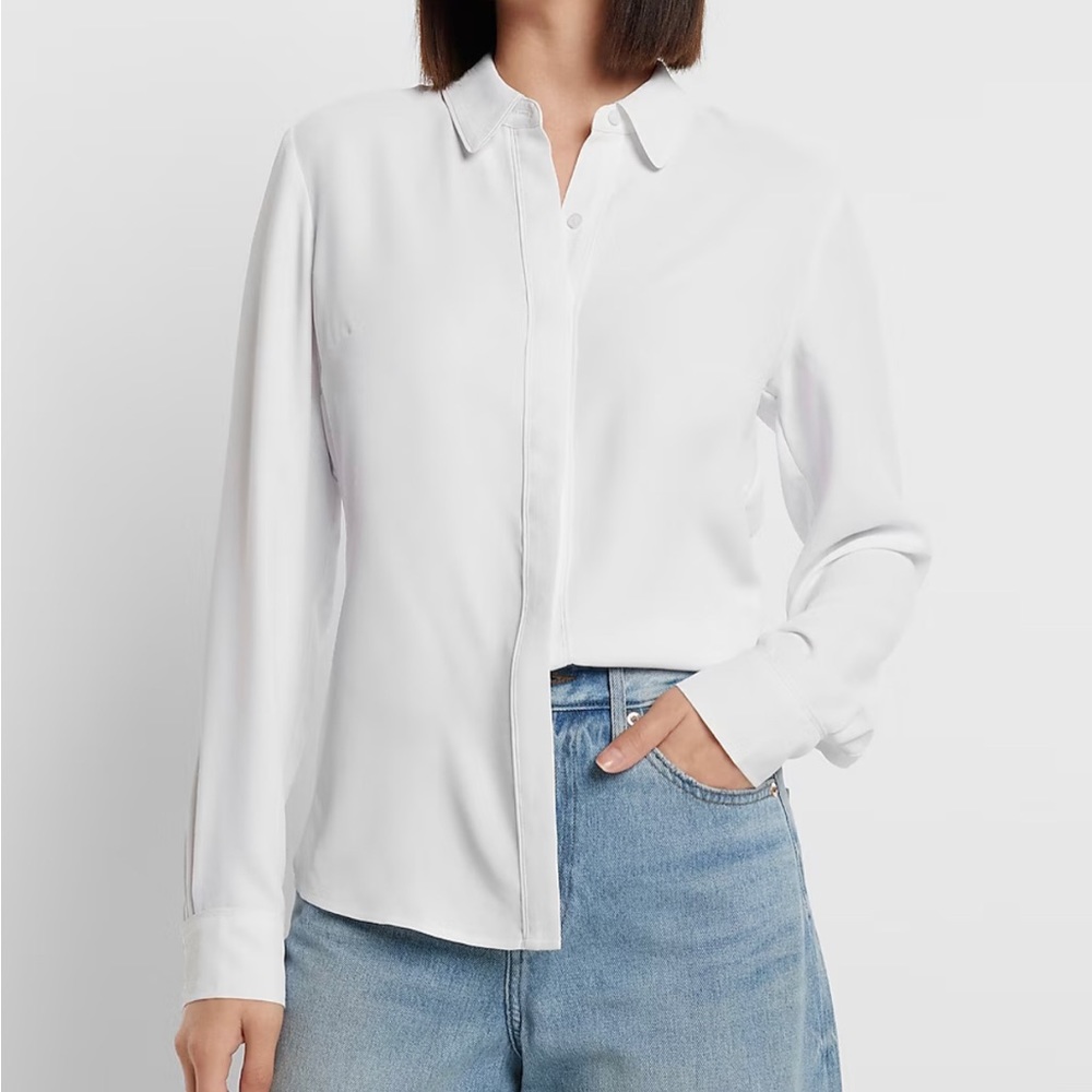 Express White Portofino Button Up